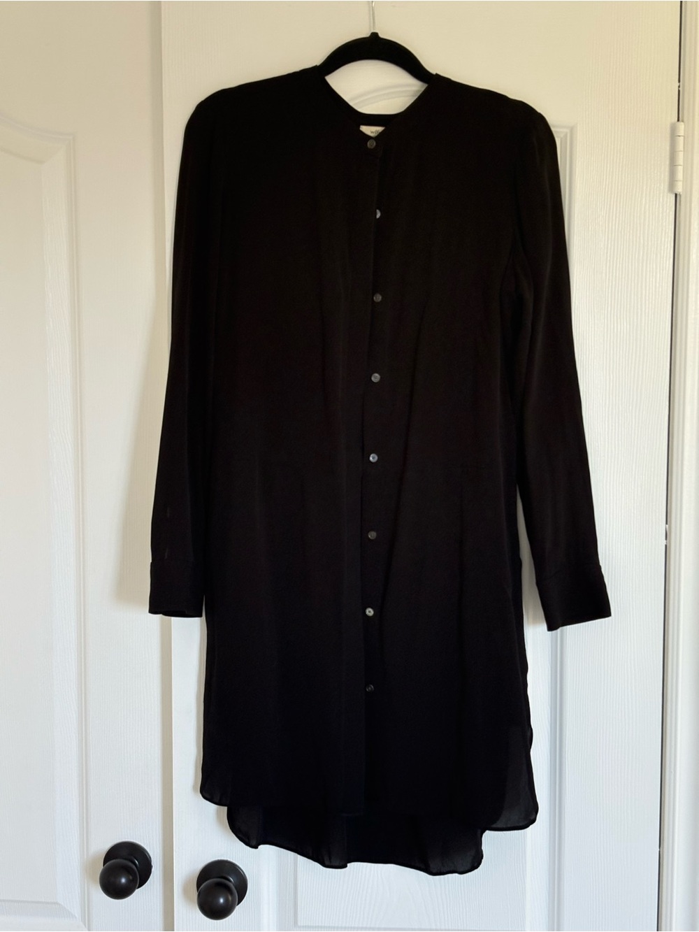 Wilfred Black Long Sleeve Button-Front Dress